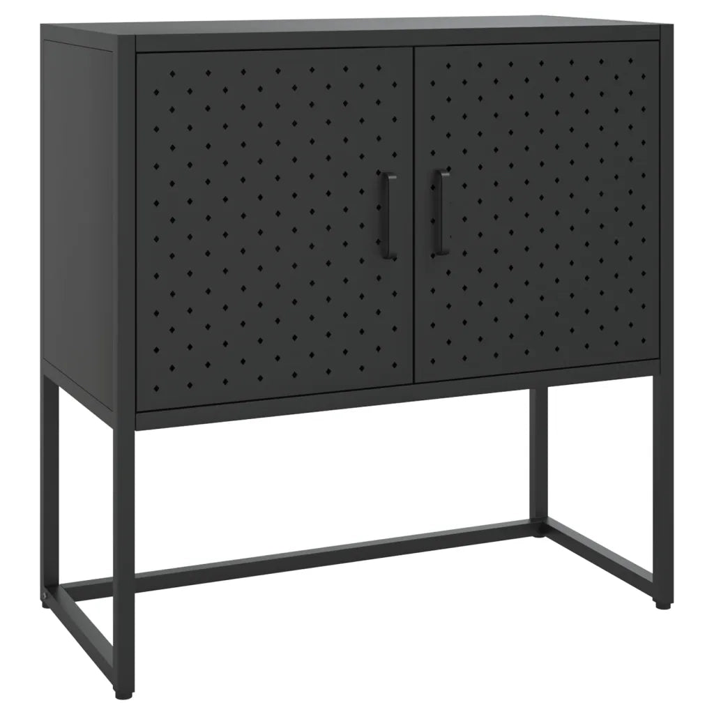 Credenza Nera 75x35x75 cm in Acciaio 335871