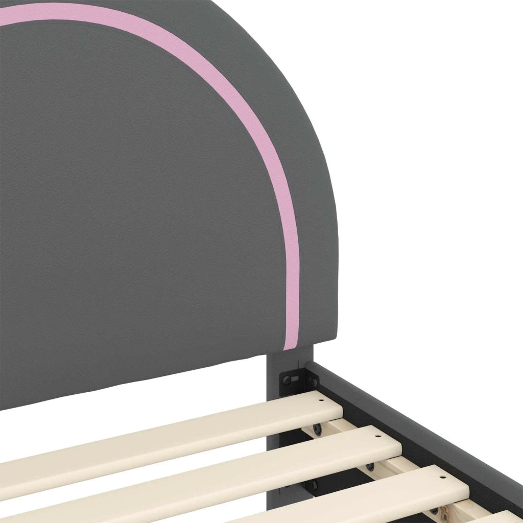 Struttura letto per bambini con testata Grigio Chiaro PU