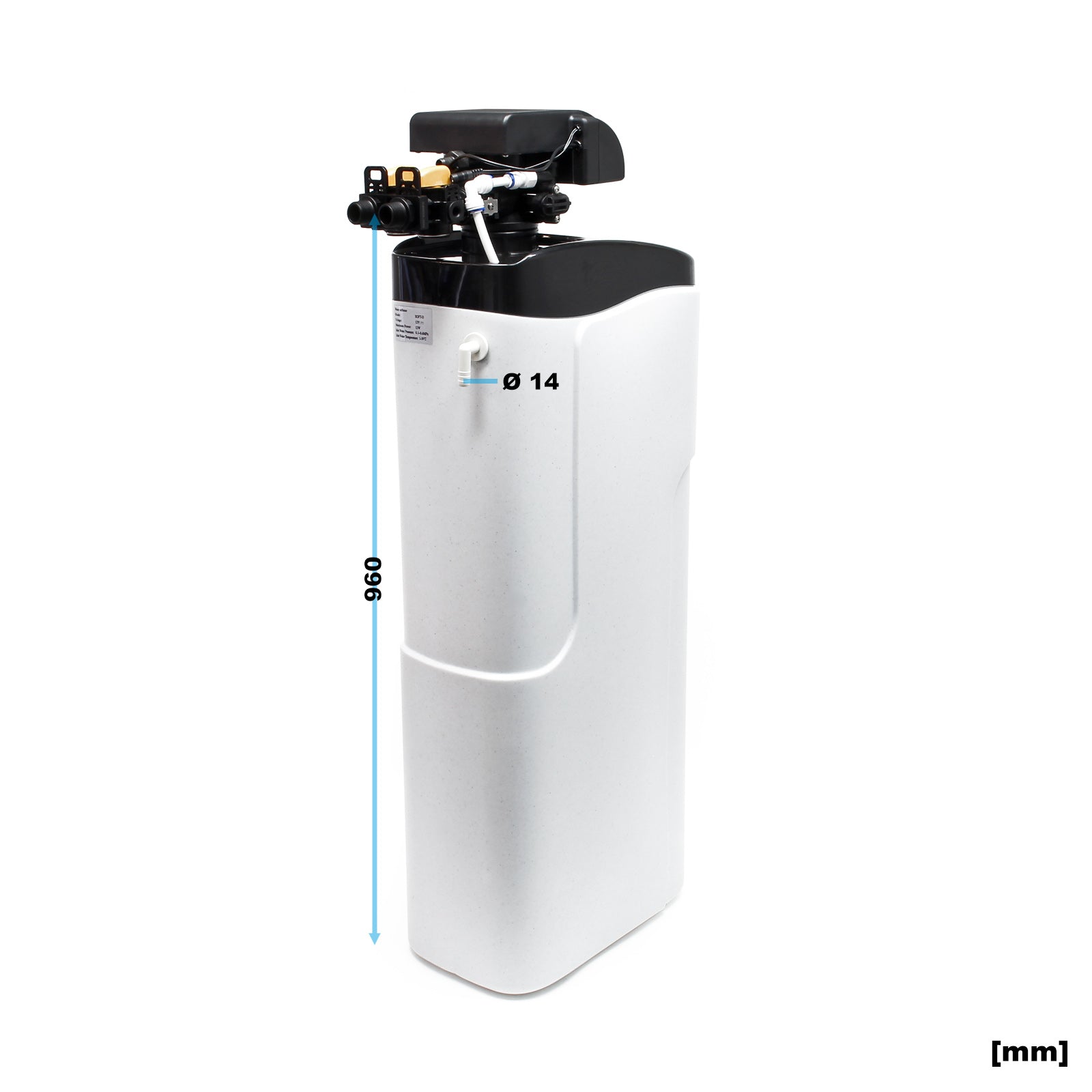 NW-SOFT-D Addolcitore d'acqua 1000 l/h con serbatoio salamoia da 30 kg e display