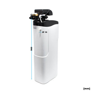 NW-SOFT-D Addolcitore d'acqua 1000 l/h con serbatoio salamoia da 30 kg e display