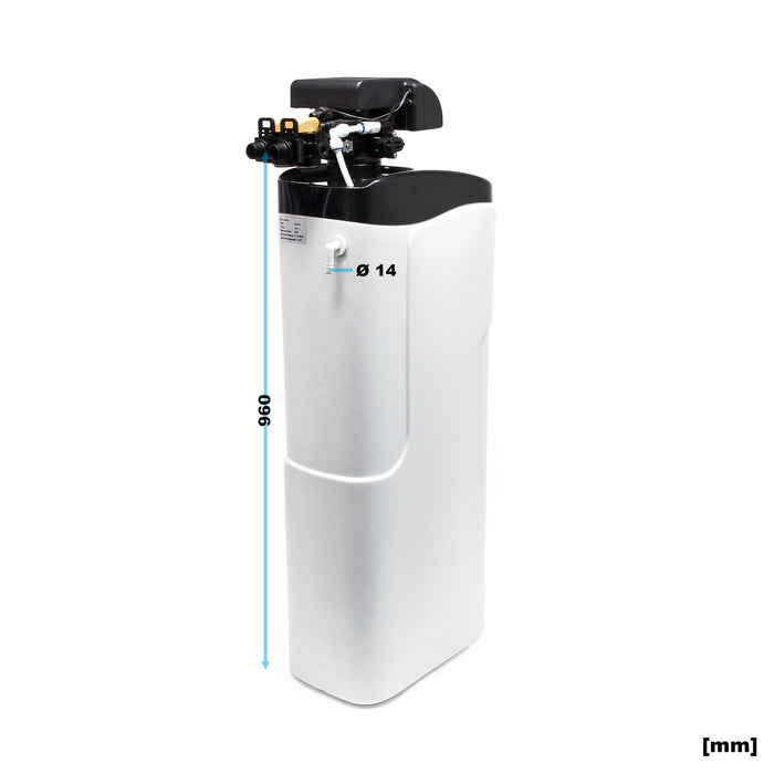 NW-SOFT-D Addolcitore d'acqua 1000 l/h con serbatoio salamoia da 30 kg e display