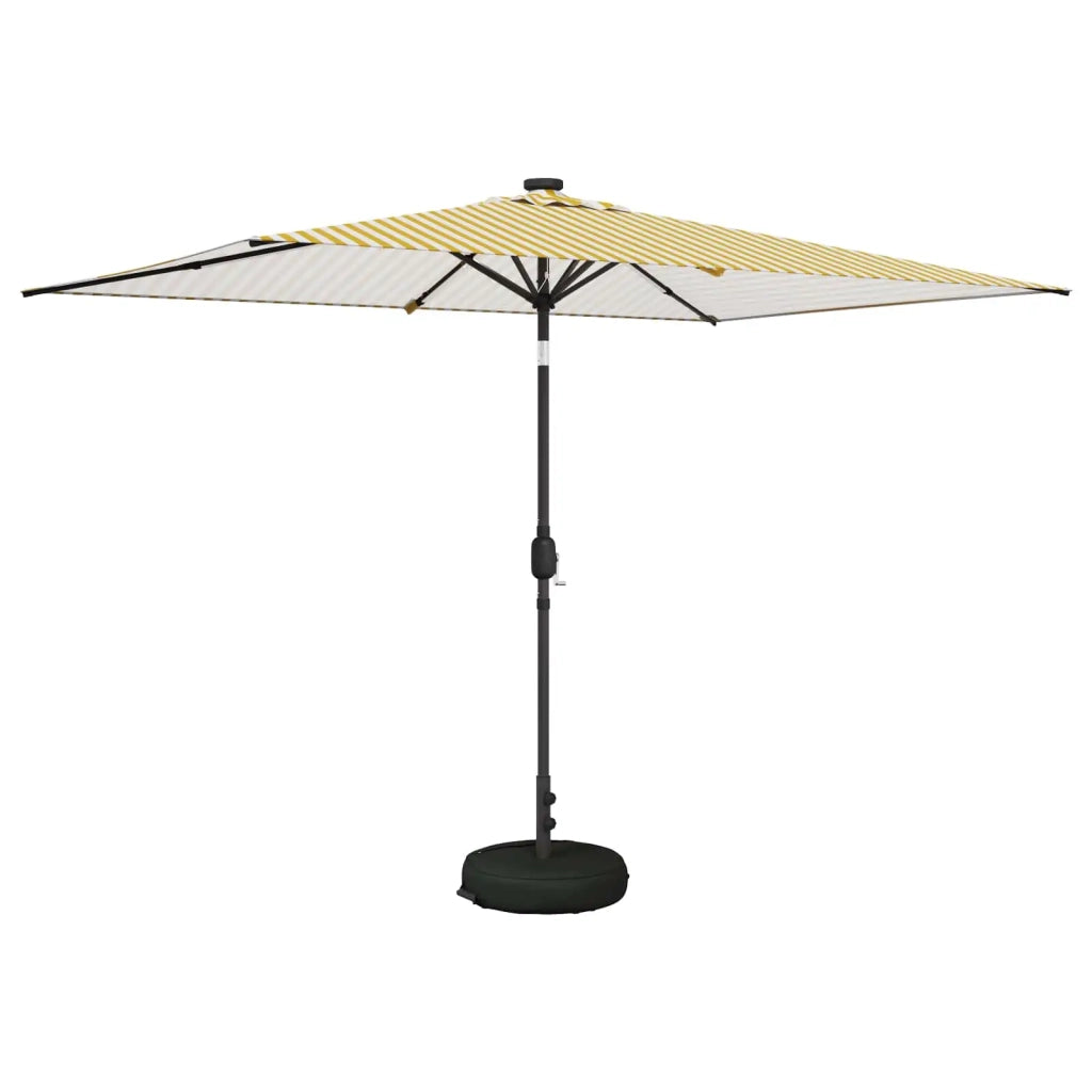 Parasol da giardino con luci LED e base 200 x 300 cm Poliestere 42036246