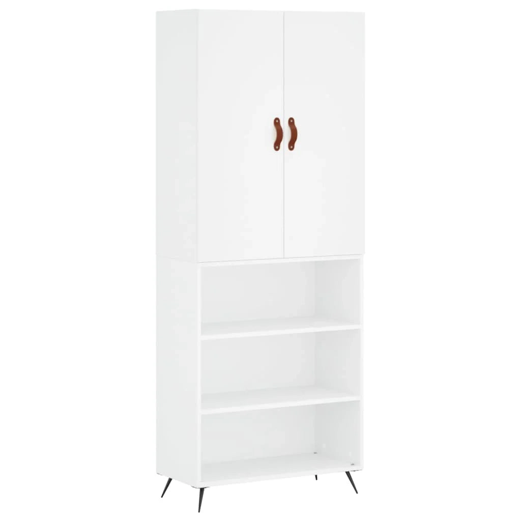 Buffet credenza cassettiera mobiletto mobile contenitore organizer cucina soggiorno salotto alto 69,5 x 34 x 180 cm legno ingegnerizzato bianco 02_0032703