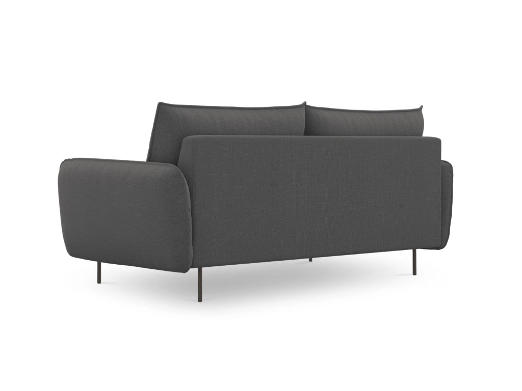 Cosmopolitan Design - Divano "Vienna" 3 posti in tessuto strutturato grigio scuro 