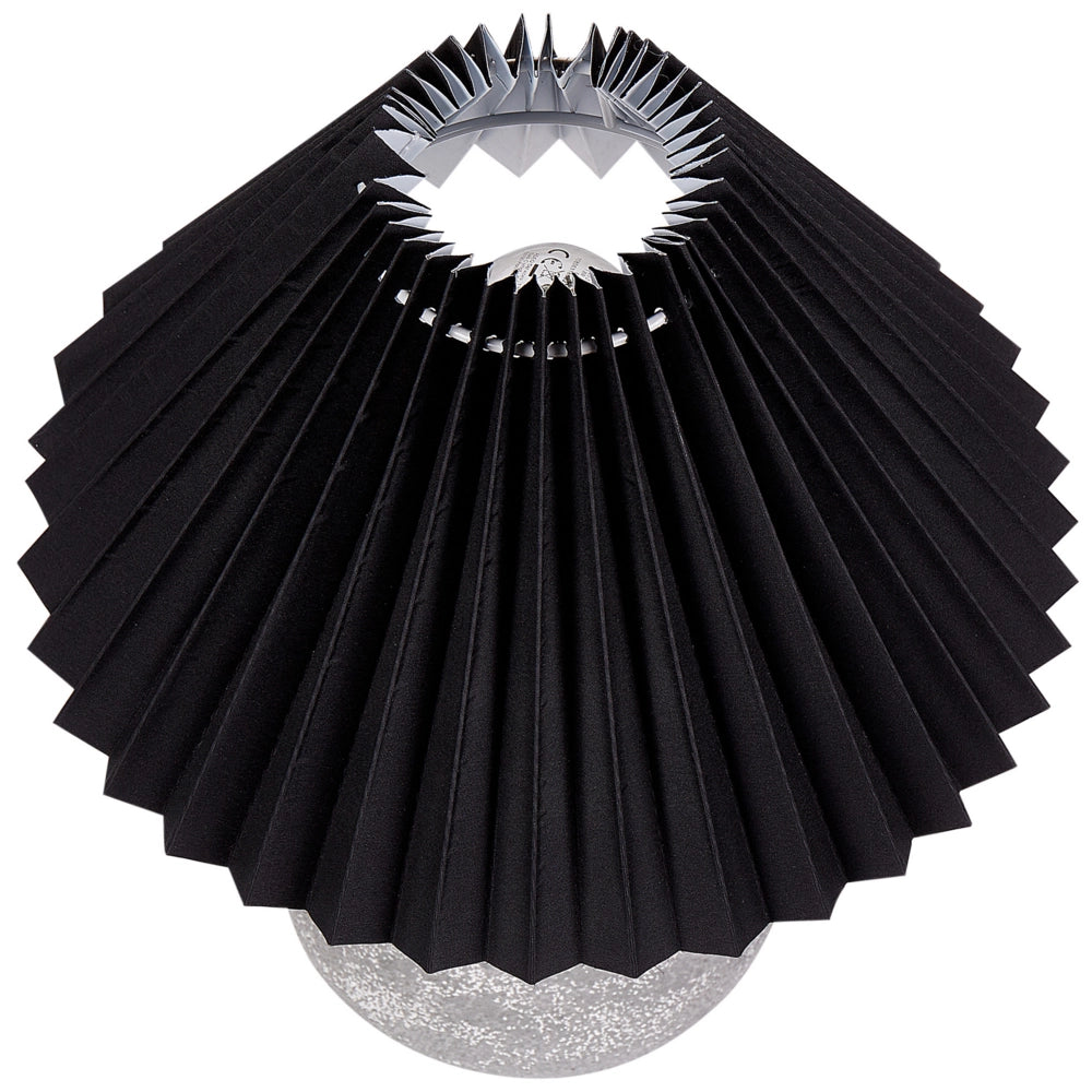 Set di 2 lampade da tavolo Base in ceramica nero Paralume sintetico plissettato Luce notturna da comodino