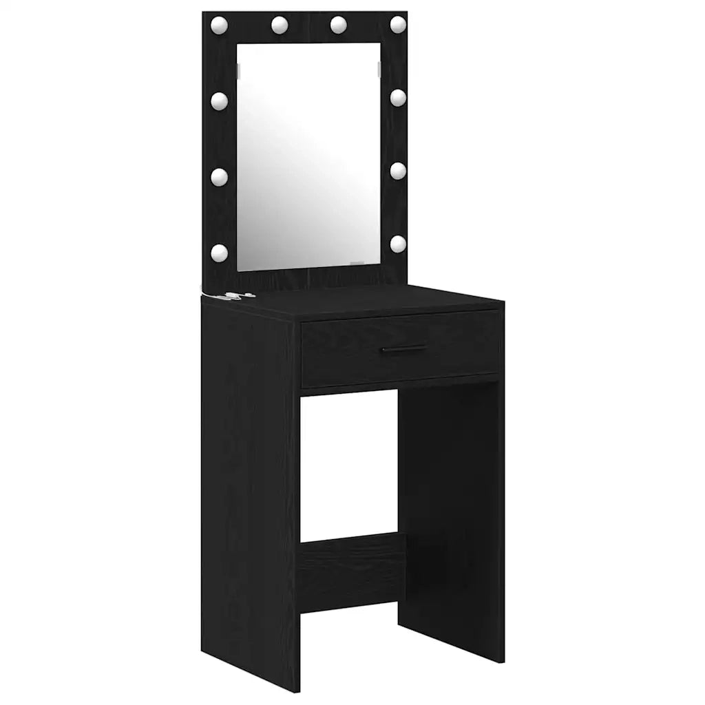 Tavolo da Trucco Rovere Nero 50 x 41 x 135 cm Legno multistrato 865038