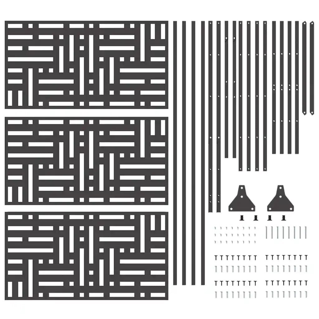 Schermo per Privacy Nero 100 x 50 x 180 cm Acciaio CFW8553020