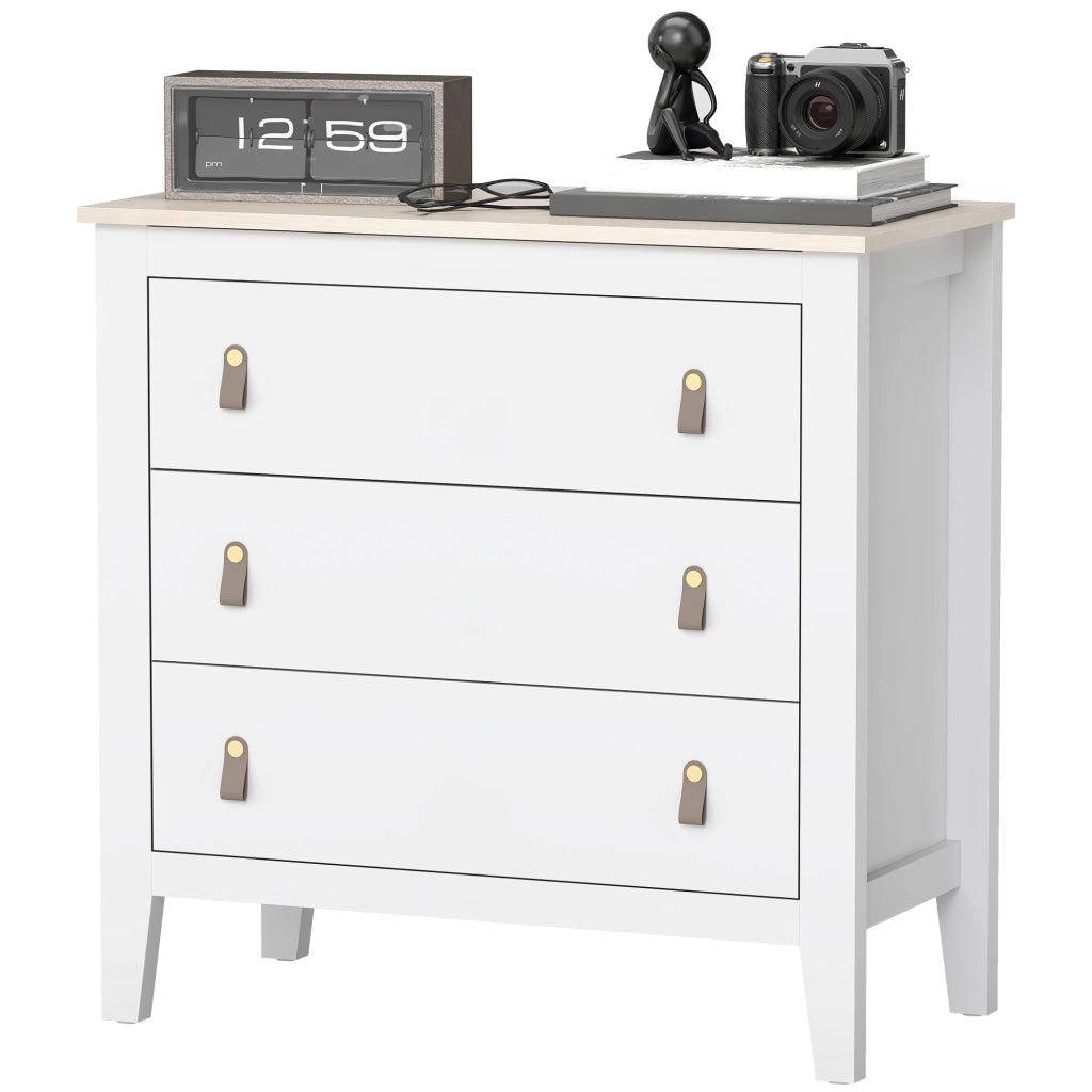 Cassettiera con 3 Cassetti ¨C zephmum ¨C 80x40x78,5 cm Bianco