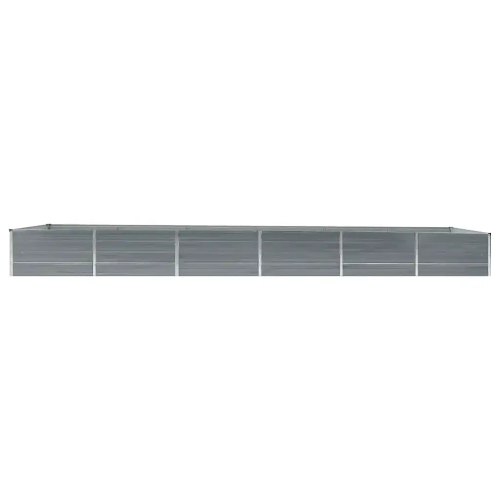 Fioriere | Cassetta per fiori | Letto Rialzato da Giardino Acciaio Zincato 480x80x45 cm Grigio