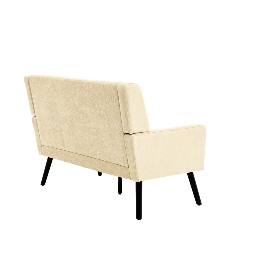 Panca in lino premium - Zephmum - 2 posti - Gambe in legno massello - Cuscini in schiuma ad alta densit¨¤