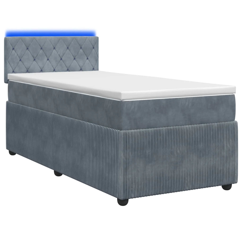 Letto box spring con materasso Grigio Scuro 90 x 190 cm Velluto 3453042
