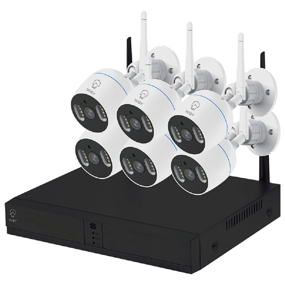 Trade Shop - Kit Di 6 Telecamere Di Videosorveglianza Ip Wifi 1080p Ip66 Con Nvr Tv-6125he 8+6 -