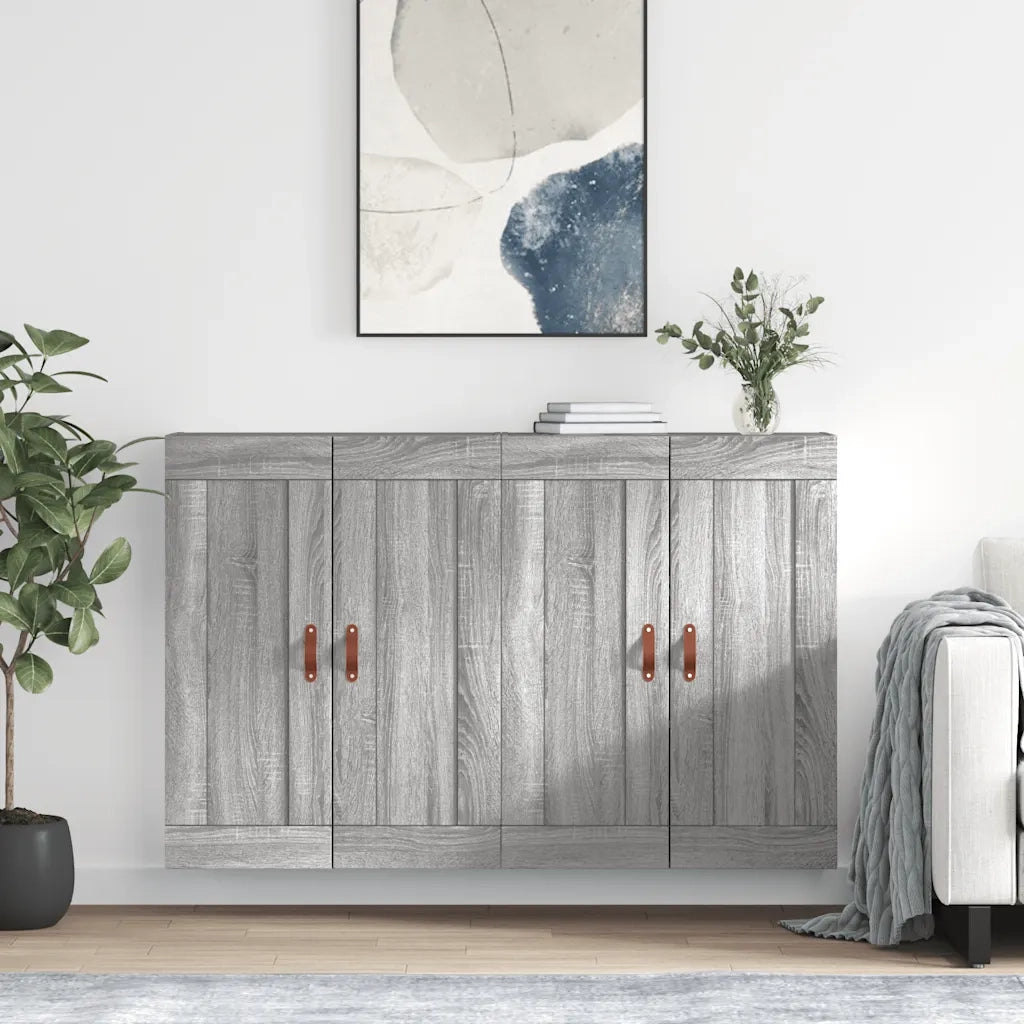 Armadietti a Parete 2 pz Grigio Sonoma in Legno Multistrato CFW8069407