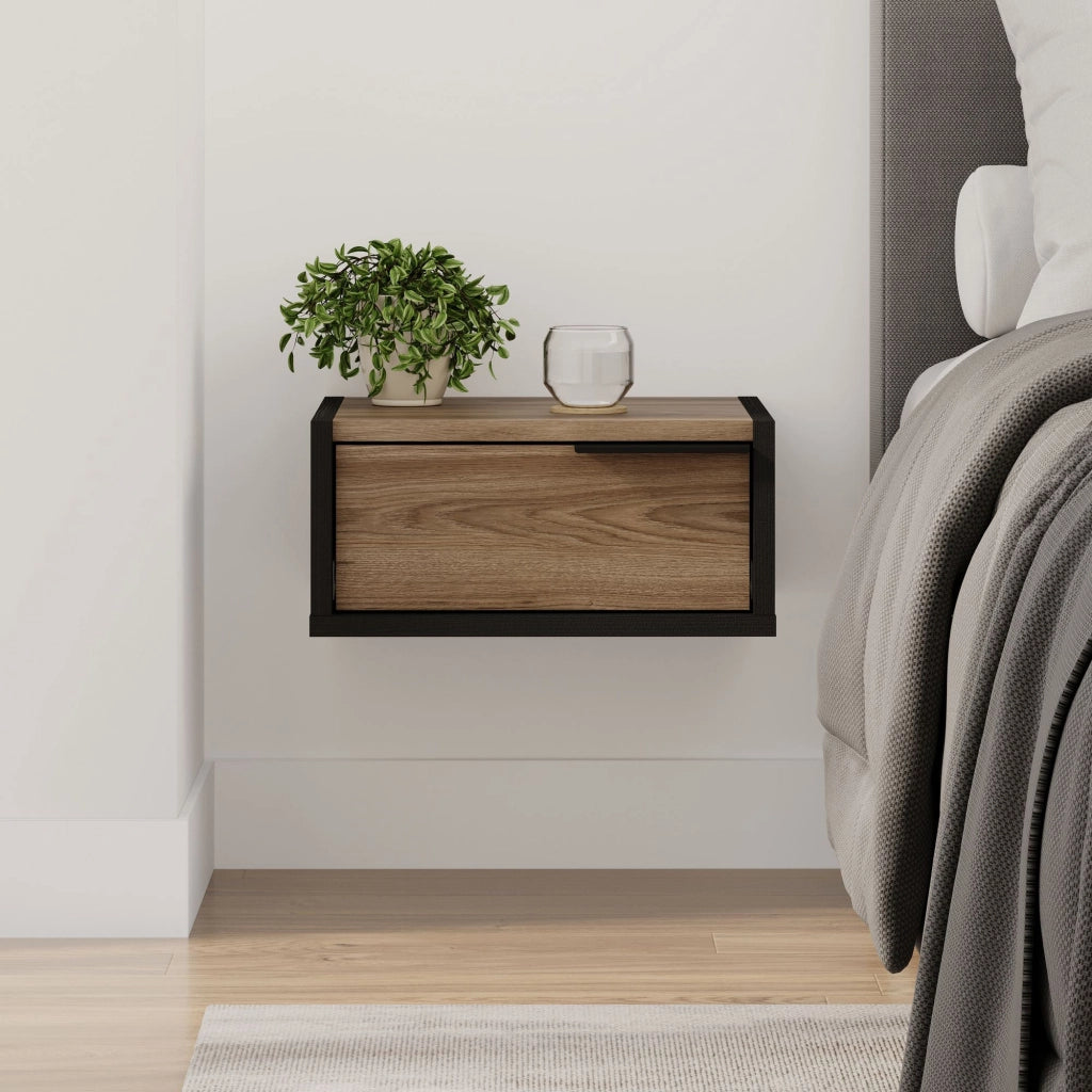 Comodino in legno "Eco" - 40 x 30 x 19 cm - Marrone