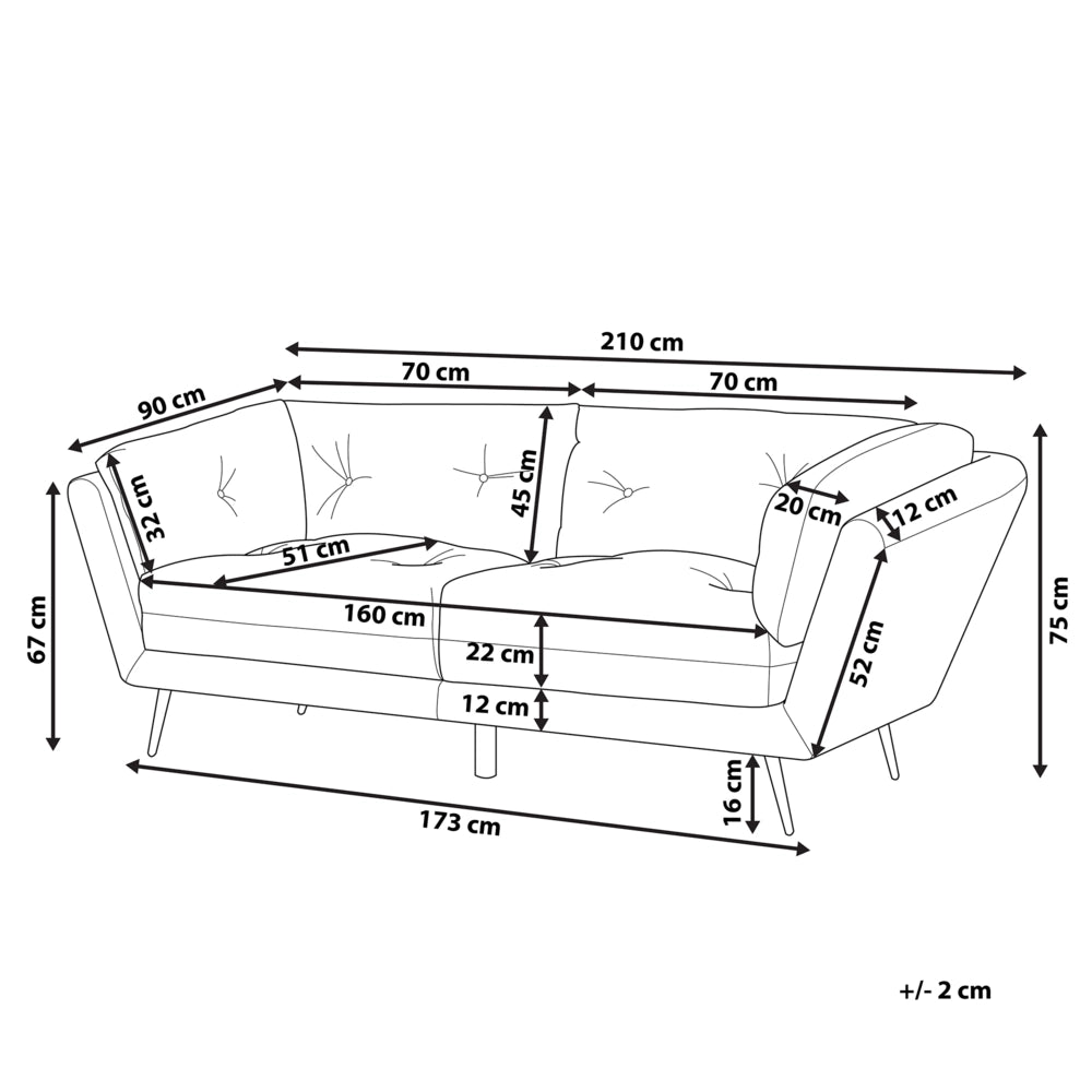 Divano gambe in metallo velluto grigio 210 x 90 cm con cuscini retrò