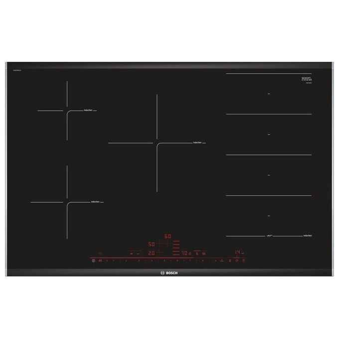 Bosch Serie 8 PXV875DC1E piano cottura Nero Da incasso 80 cm Piano cottura a induzione 5 Fornello(i)