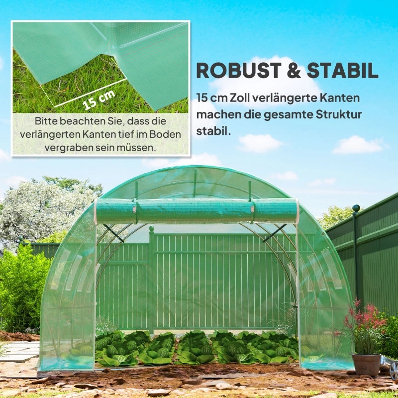 Telo di ricambio per serra, resistente alle intemperie, 400 cm x 300 cm x 200 cm, trasparente, verde.