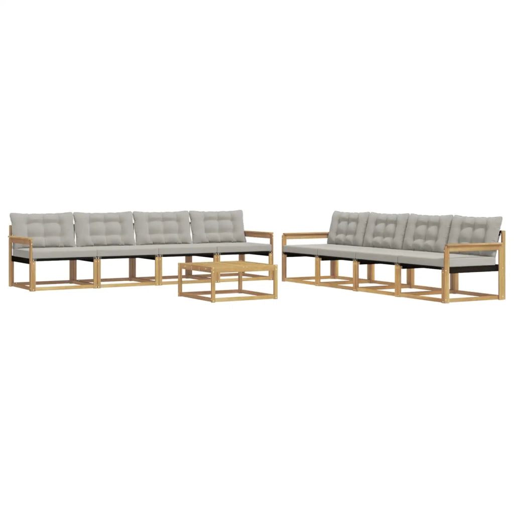 Set di divani da esterno 9 pcs Bianco e Grigio Chiaro 3388533
