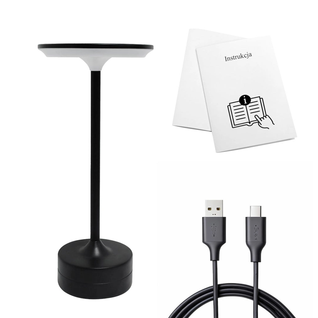 Lampada da tavolo nera LED 2,5W CCT USB-C TAVOLO Milagro