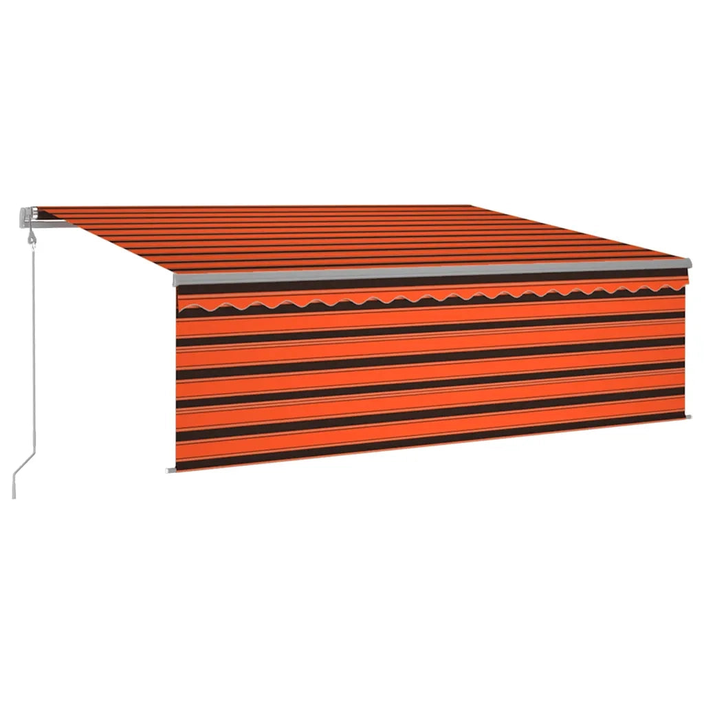 Tenda Automatica LED Sensore Vento 4,5x3 m Arancione e Marrone