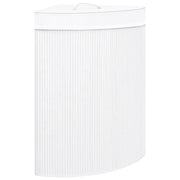 Cesto Portabiancheria Angolare in Bambù Bianco 60 L 320763