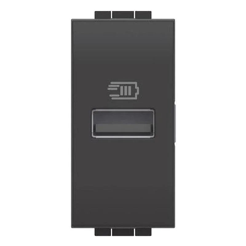 Caricatore USB Bticino LivingLignt Tipo A 5Vdc 1 Modulo Antracite L4191A