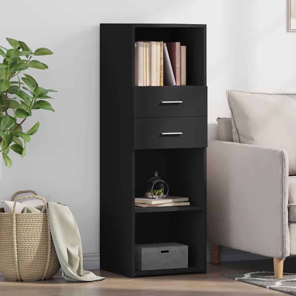 Credenza | Madia | Buffet da pranzo | Armadio da pranzo Nera 40x42,5x124 cm in Legno Multistrato