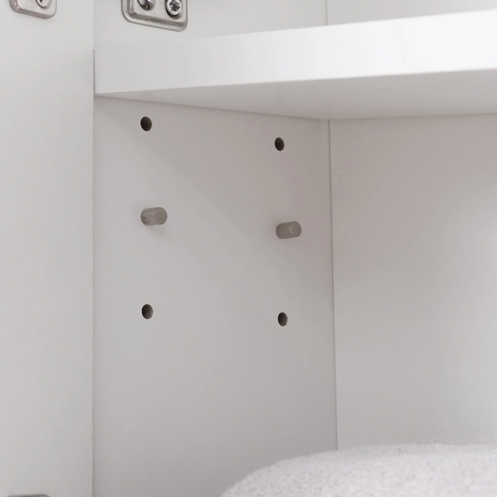 Armadietto Bagno con Specchio e Contenitore ¨C Zephmum ¨C 54x15x55 Bianco