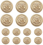 Punti di plastica in oro 15mm 20mm metallici per borse, giacche, cappotti, giacche, uniformi (MBM21)