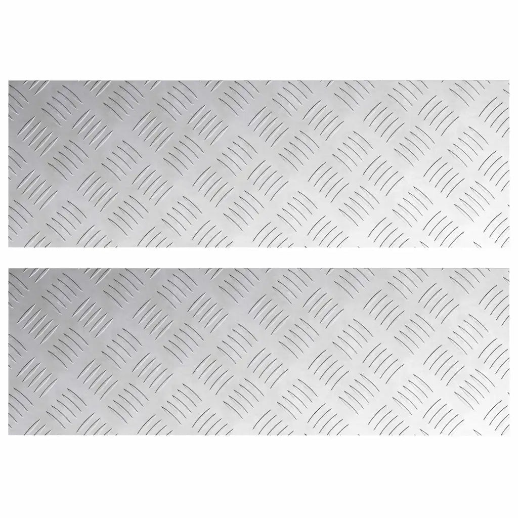 Gradini per Scale 2 pz | Tappetini per scale autoadesivi Argento 75 x 25 cm Alluminio