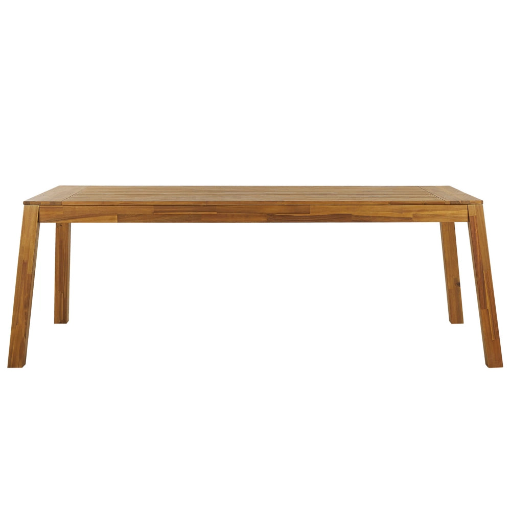 Set da pranzo da giardino 3 pezzi Tavolo rettangolare in legno di acacia laminato 2 panche Design rustico per interni ed esterni