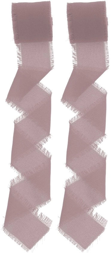 Cadeaulint 4 cm di larghezza - 2 Rotoli - Rosa/Blu Decorazione - Polyester Duraturo - 10 m Lunghezza - Orlo a mano con Frange - Cadeaulint Decorativo
