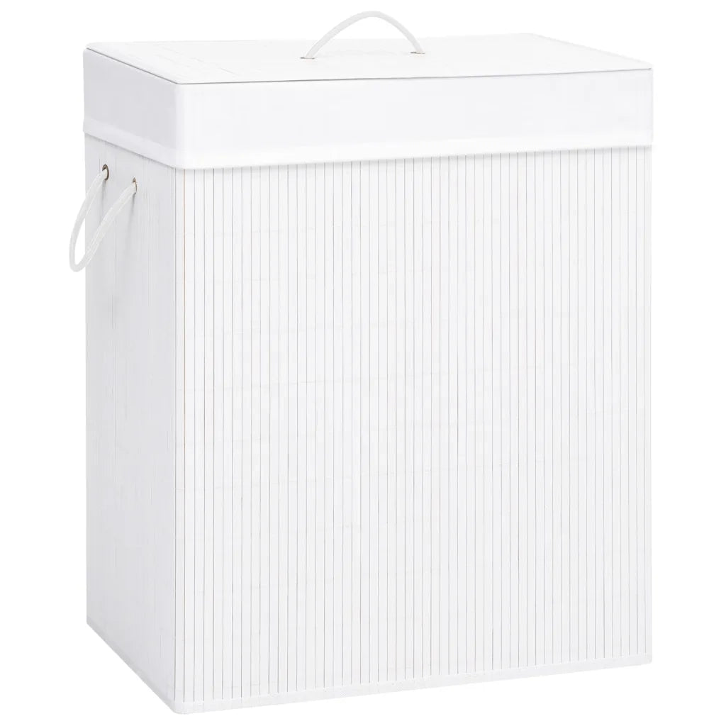Cesto Portabiancheria in BambÃ¹ Bianco 83 L cod mxl 51435