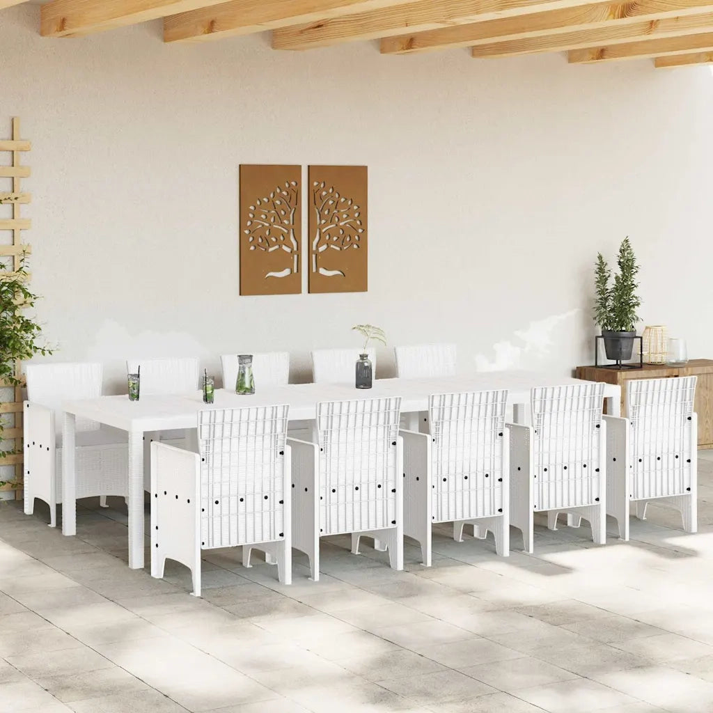 Set da Pranzo per Giardino 11 pcs Bianco e Grigio chiaro 3378764