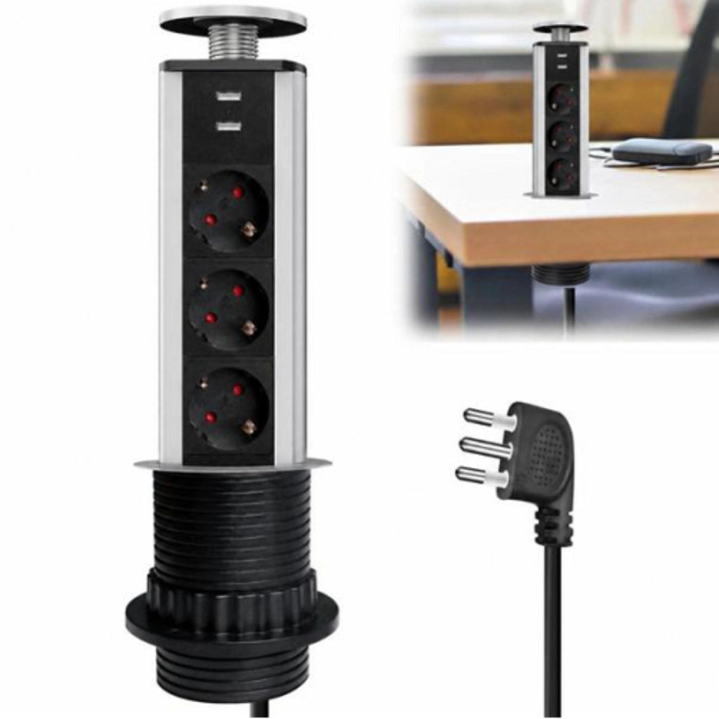 EcoPrice Multipresa 3Schuko 10/16A 2USB-A +Spina 16A