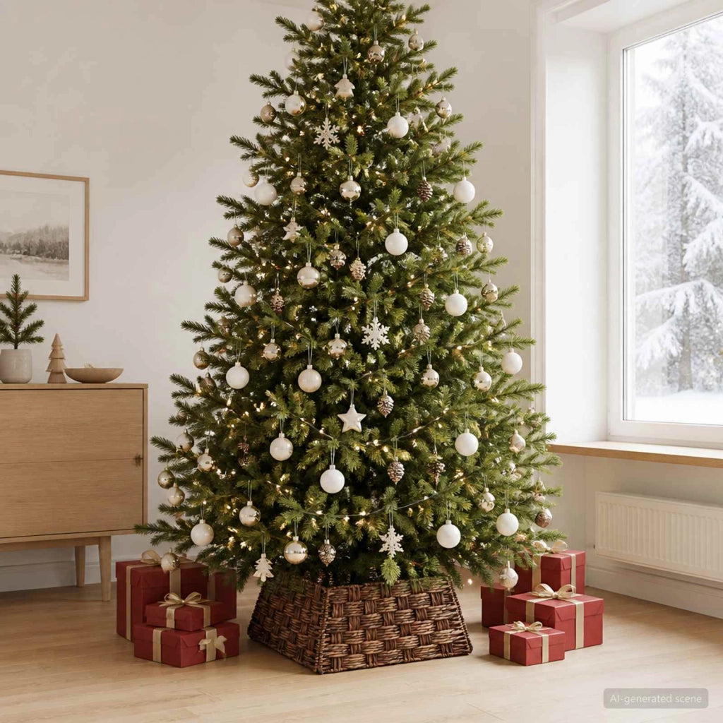 Collare per Albero di Natale Quadrato Marrone lavato 42048749