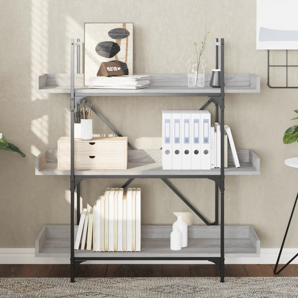Libreria 3 Ripiani Grigio Sonoma 100x33x108,5 Legno Multistratocod mxl 134400