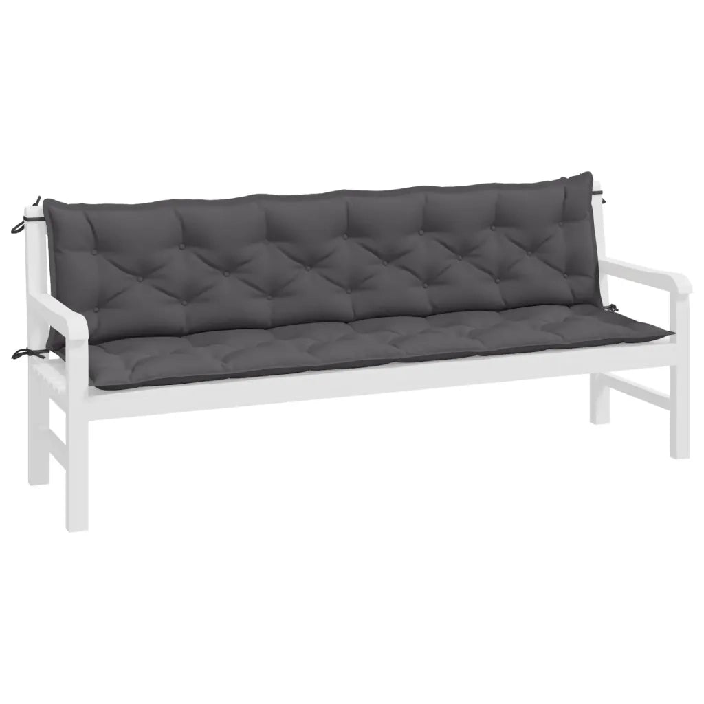 Cuscini per Panca 2 pz Antracite 200x50x7 cm in Tessuto Oxford 361735