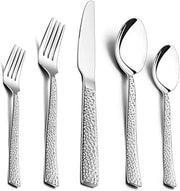 Set di Cucina da 30 Pezzi in Acciaio Inossidabile - Forchetta e Cucchiaio - Set di Cucina per 6 Persone - Manico di Mazzuola - Cucina da Tavola per Casa Festa Hotel Ristorante - Laccato con Finitura Liscia Alta