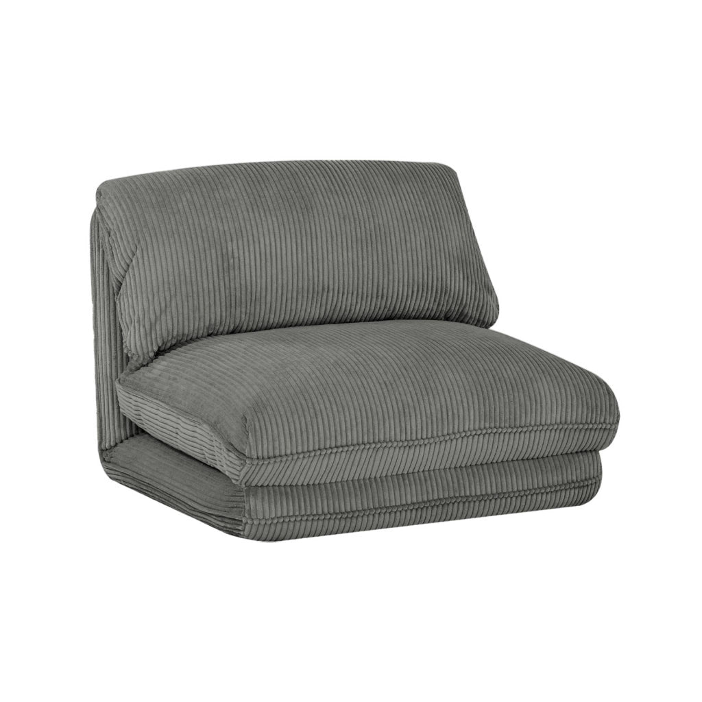 Poltrona convertibile velluto a coste grosse coste 1 posto, grigio