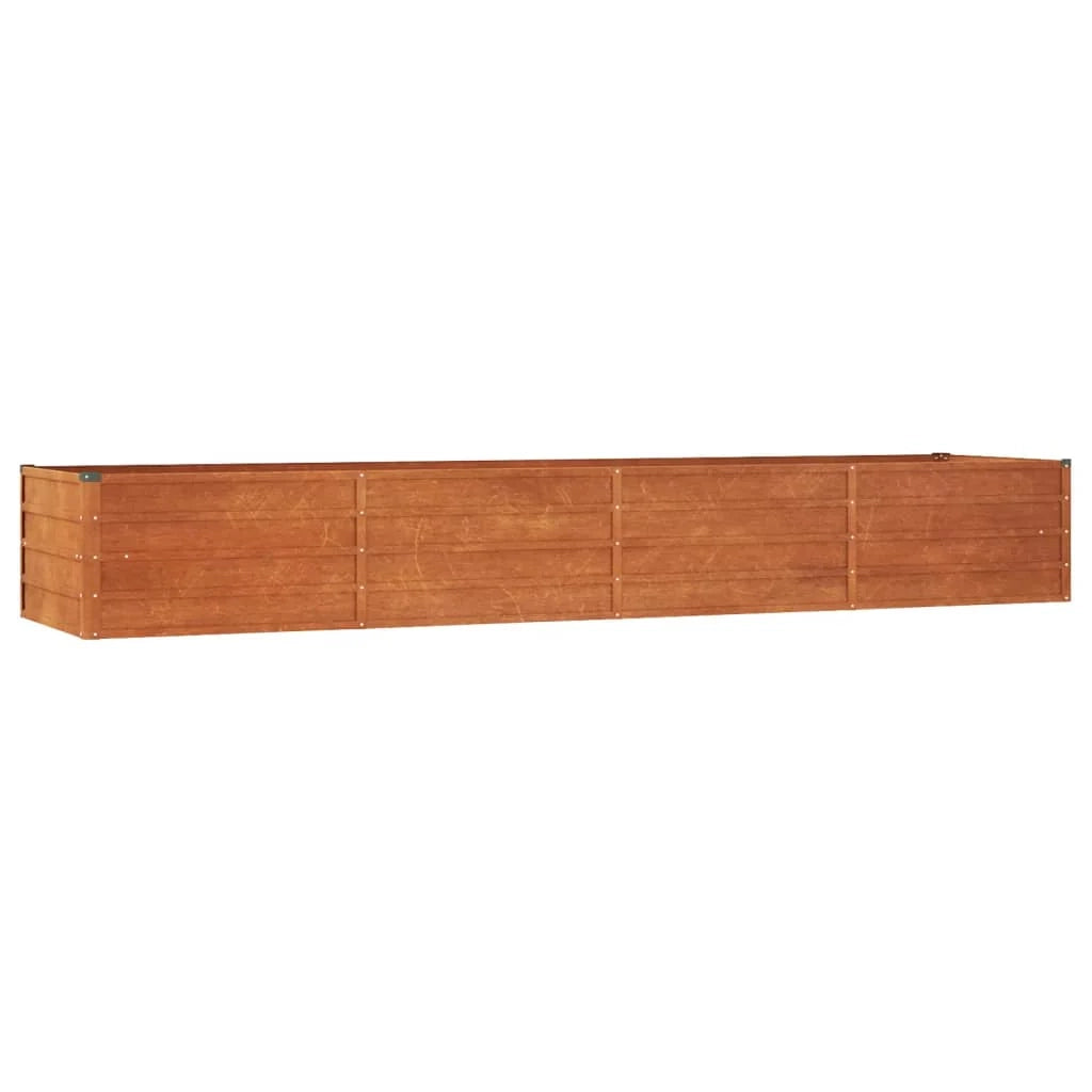 Fioriera rialzata per piante fiori terrazza giardino finitura ruggine 320 x 80 x 45 cm acciaio corten marrone 02_0039872