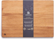 Piatto di taglio in legno di quercia massello XL - Dimensioni grandi 35 x 25 - Piatto da servire antibatterico per cucina - Legno europeo