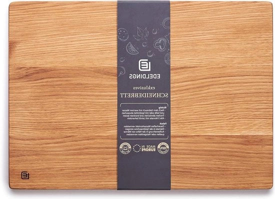 Piatto di taglio in legno di quercia massello XL - Dimensioni grandi 35 x 25 - Piatto da servire antibatterico per cucina - Legno europeo
