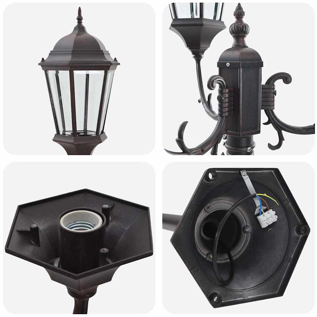 Lampada da giardino per esterni dal design vintage illuminazione efficiente 57 x 49 x 241 cm alluminio bronzo 02_0058415