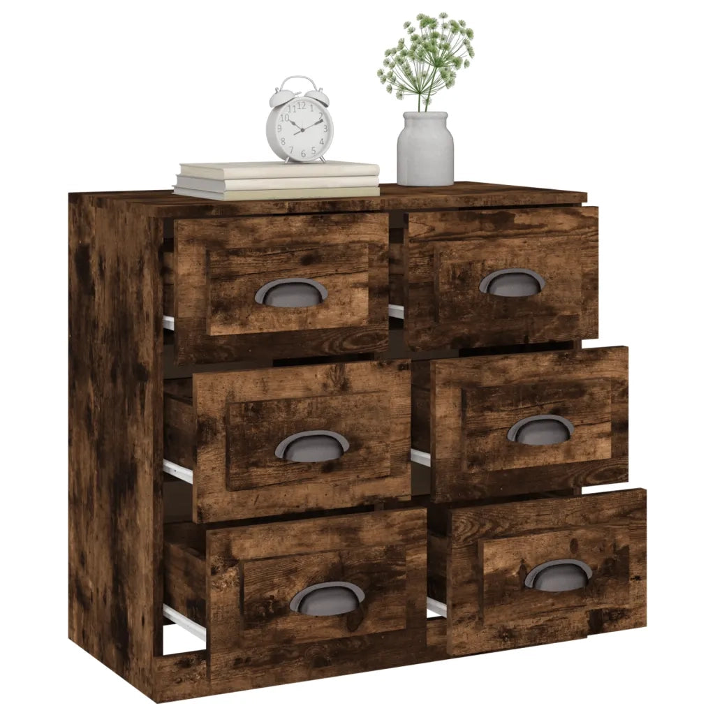 Credenza Rovere Fumo 70x35,5x67,5 cm in Legno Multistrato 816437