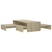 Set di tavolini da caffè impilabili Sonoma in legno ingegnerizzato marrone 02_0044671