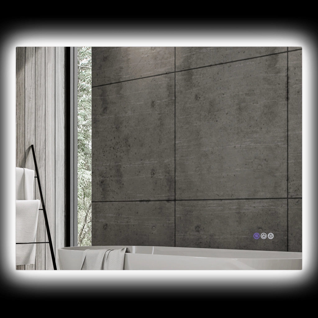 Specchio da Bagno con LED Regolabili ¨C Zephmum ¨C Vetro Anticondensa 80x60x4 cm