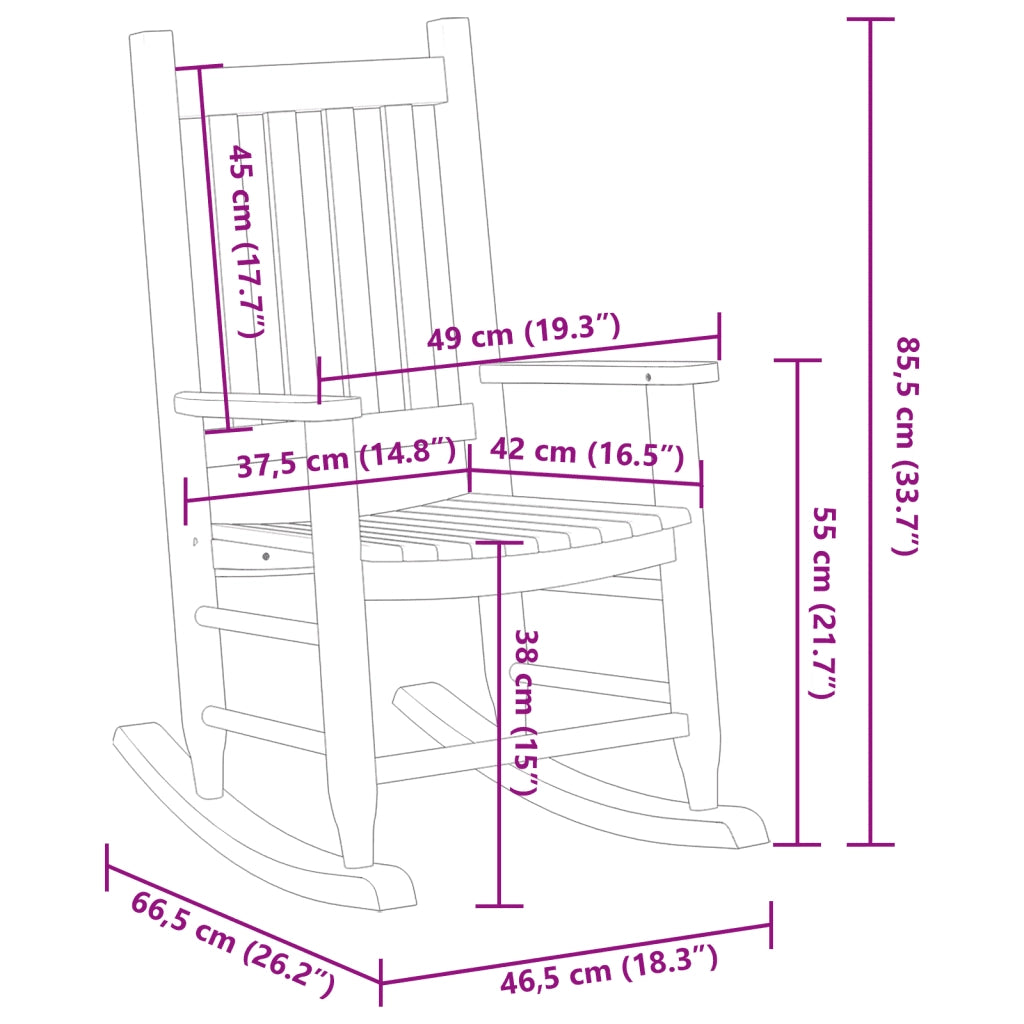 Sedie a Dondolo per Bambini 2 pz Bianche Legno Massello Pioppo CFW7049732