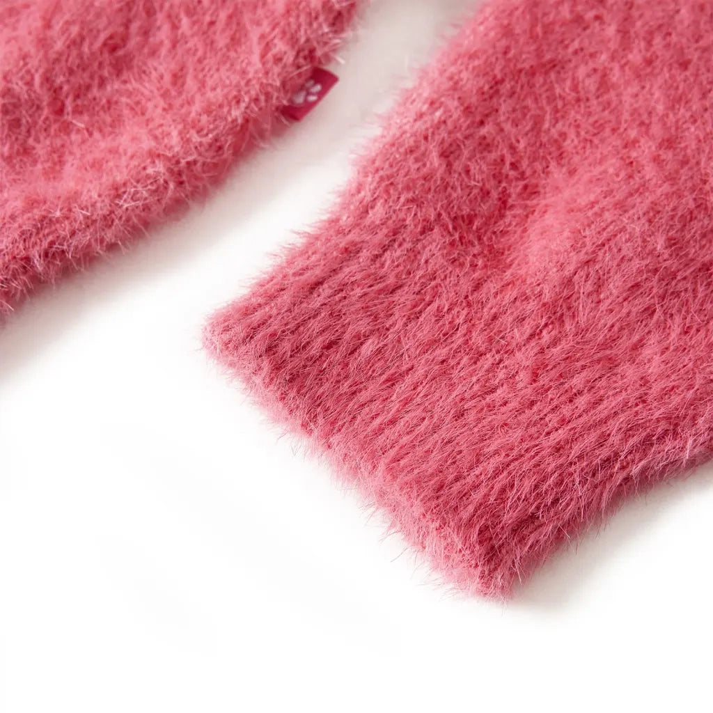 Maglione da Bambina Lavorato a Maglia Rosa Antico 140