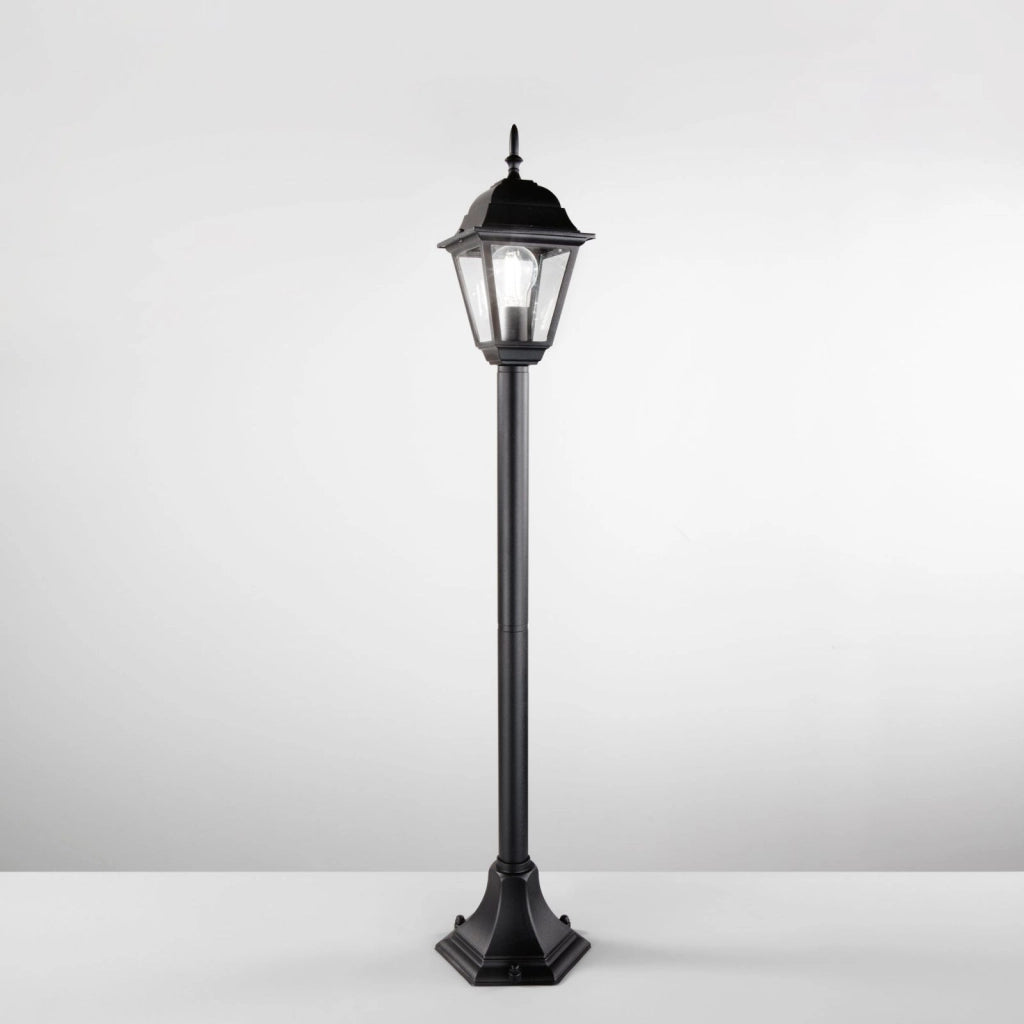 PALETTO ROMA NERO 1 LUCE ATTACCO E27 IP44 14,6X14,6X104CM